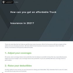 How can you get an affordable Truck Insurance in 2021?