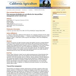 California Agriculture 62(1):19-23. DOI: 10.3733/ca.v062n01p19. January-March 2008. Post-emergence herbicides are cost effective