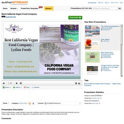 Best California Vegan Food Company