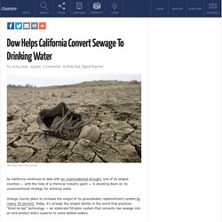 Dow Helps California Convert Sewage To Drinking Water