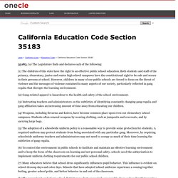 California Education Code Section 35183