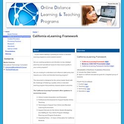 California eLearning Framework - Online Learning & Teaching
