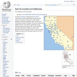 List of counties in California