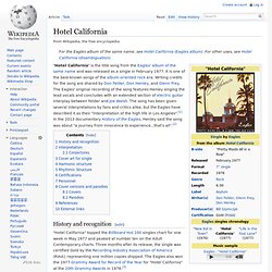 wikipedia: Hotel California