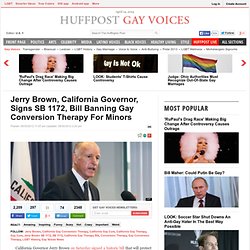 Jerry Brown, California Governor, Signs SB 1172, Bill Banning Gay Conversion Therapy For Minors