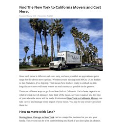 Find The New York to California Movers and Cost Here. – Telegraph