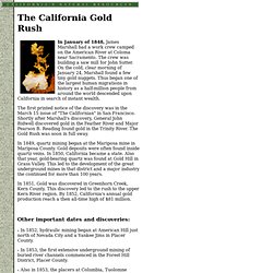 lifornia's Natural Resources: A Brief History of the Gold Rush