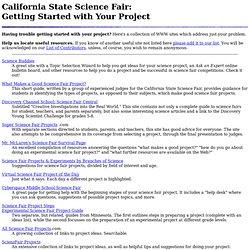 California State Science Fair: Getting Started with Your Project