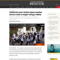California court strikes down teacher tenure rules in major ruling