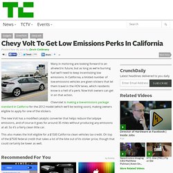 Chevy Volt To Get Low Emissions Perks In California