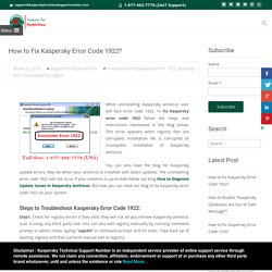 How to Fix Kaspersky Error Code 1922