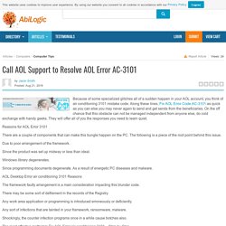 Call AOL Support to Resolve AOL Error AC-3101