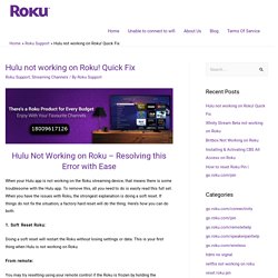 Hulu not working on Roku