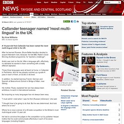Callander teenager named 'most multi-lingual' in the UK