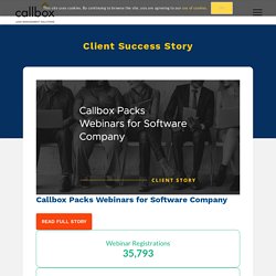 Case Study: Callbox Packs Webinars for Software Company