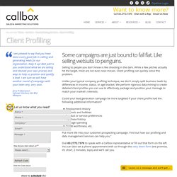 Client Profiling Services - CallboxB2B Lead Generation Company in Malaysia