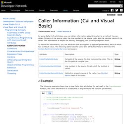 Caller Information (C# and Visual Basic)