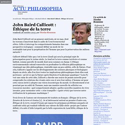 John Baird Callicott : Éthique de la terre