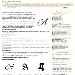 Alphabet A Calligraphy Sample Styles