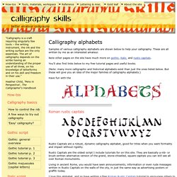Calligraphy alphabets – a selection of the main types