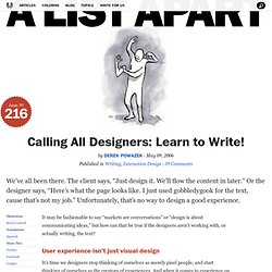 Calling All Designers: Learn to Write!