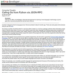 Calling Go from Python via JSON-RPC