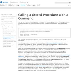 Calling a Stored Procedure with a Command