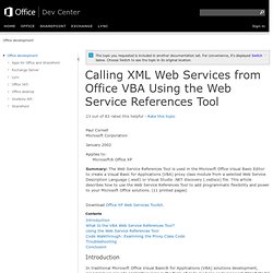 Calling XML Web Services from Office VBA Using the Web Service References Tool