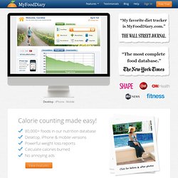 My Food Diary - Online Calorie Counter, Diet Journal & Exercise Log - Free Trial
