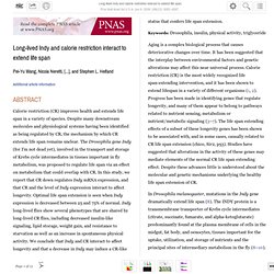 Calorie Restriction Extends life span