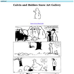 Calvin and Hobbes Snow Art Gallery - StumbleUpon