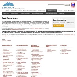 CAM Summaries / CAM-Cancer