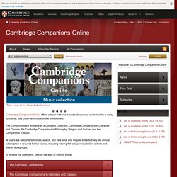 Cambridge Companions Online