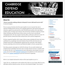 Cambridge Defend Education // dissent – resist – occupy
