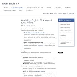 Cambridge English: Advanced (CAE) - about the Writing part
