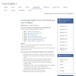 Cambridge English: First ( FCE) Reading & Use of English