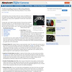 Camera Shooting Modes - How to Understand the Camera Shooting Modes on Your DSLR