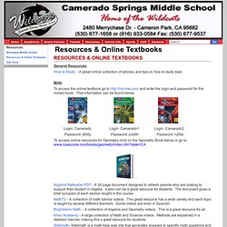 Camerado Springs Middle School: Resources & Online Textbooks