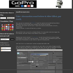 Tuto : slowmotion sousTwixtor & After Effect, par Jordi.