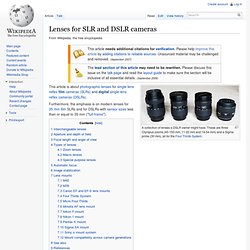 Lenses for SLR and DSLR cameras