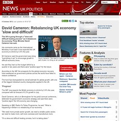 David Cameron: Rebalancing UK economy 'slow and difficult'