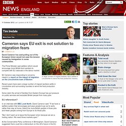 Cameron says EU exit is not solution to migration fears