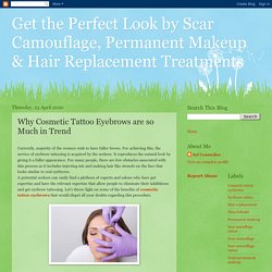 Get the Perfect Look by Scar Camouflage, Permanent Makeup & Hair Replacement Treatments: Why Cosmetic Tattoo Eyebrows are so Much in Trend