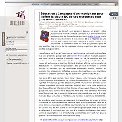 Campagne d'un enseignant pour libérer la clause NC de ses ressources sous Creative Commons