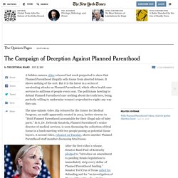 The Campaign of Deception Against Planned Parenthood