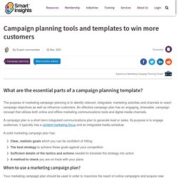 Campaign planning tools and templates to win more customers