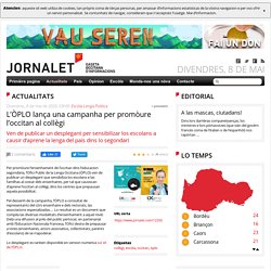 L’ÒPLO lança una campanha per promòure l’occitan al collègi - Jornalet