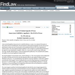 No. PD-1081-09. - CAMPBELL v. STATE - TX Court of Criminal Appeals