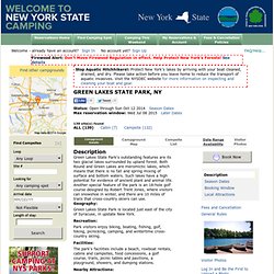 Campground Details - Green Lakes State Park, NY - New York State Parks