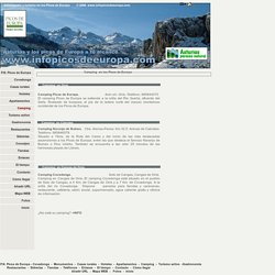 Camping en los Picos de Europa. Portal de información y turismo de los Picos de Europa, Asturias